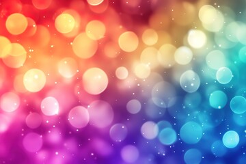 Obraz premium Abstract Colorful Bokeh Background Vibrant Rainbow Lights & Glowing Circles