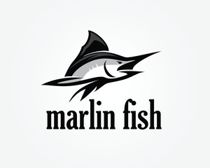 creative black marlin head logo design inspiration