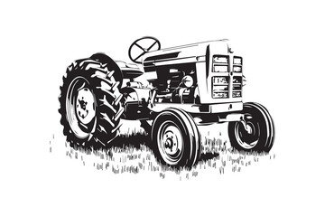  Farm Tractor Silhouette Vector