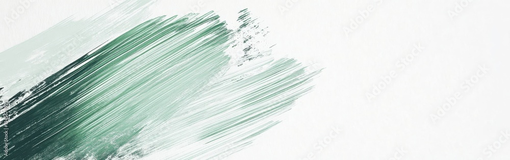 Aufkleber muted green brush strokes create a calming effect on a soft white background for tranquil decoration