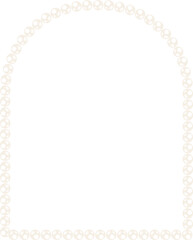 Coquette curved frame pearl bead chain