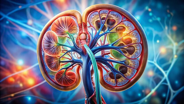 Microscopic Kidney Cortex Anatomy: Detailed Renal Structure Image