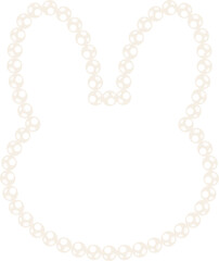 Coquette rabbit shaped pearl bead necklace