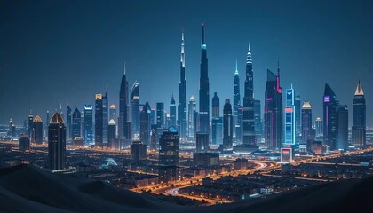 Futuristic Skyline Dubai Cityscape