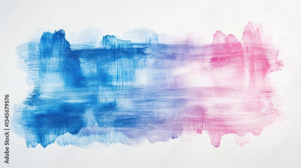 Poster soft horizontal pencil strokes create a serene blend of blue and pink on a canvas, showcasing an art