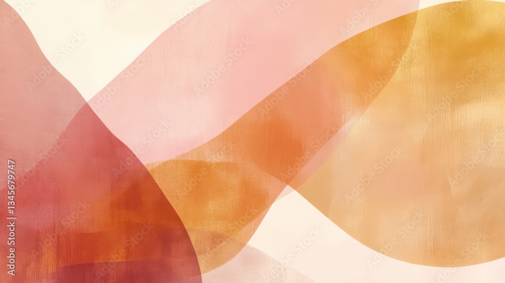 Fototapete soft pencil gradient strokes create a warm abstract background with translucent waves in rich earth 