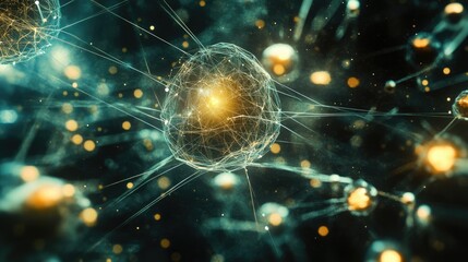 Abstract Representation of Biological Cells with Bright Connections