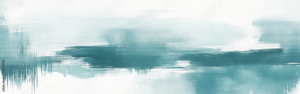 Poster Soft pencil strokes create a dreamlike landscape of muted colors with dashed lines in a tranquil setting