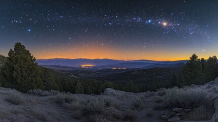 Mountaintop Milky Way Sunrise Panorama
