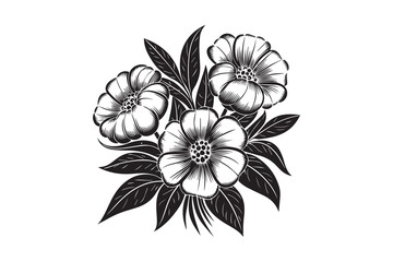 Obraz premium Floral Flowers Silhouette Vector