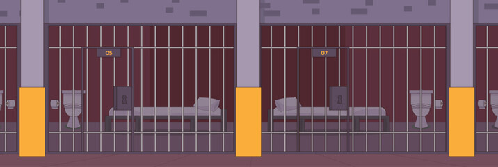 Cute and nice design of Prison and interior objects vector design