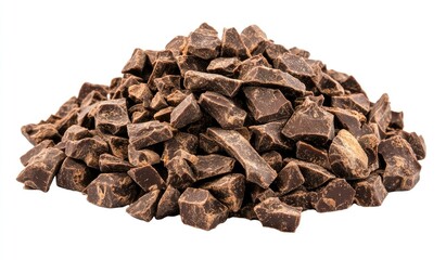 Pile of dark chocolate pieces