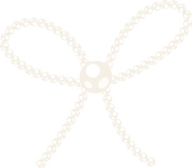 Coquette bow pearl bead chain decorative illustration