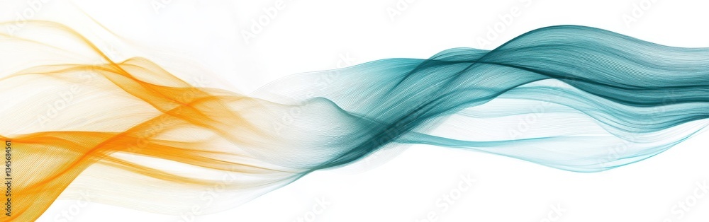 Aufkleber minimalist pencil strokes design with soft gradient blending hues of orange and teal for artistic ex