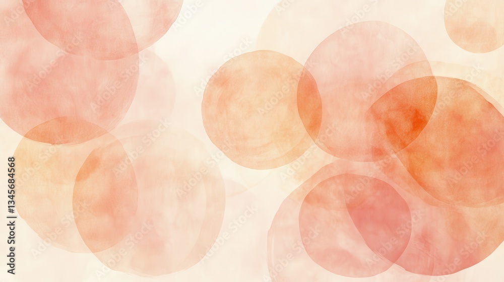 Poster Exploring a minimalist drawing of overlapping circles in warm tones depicting a tranquil and artistic atmosphere