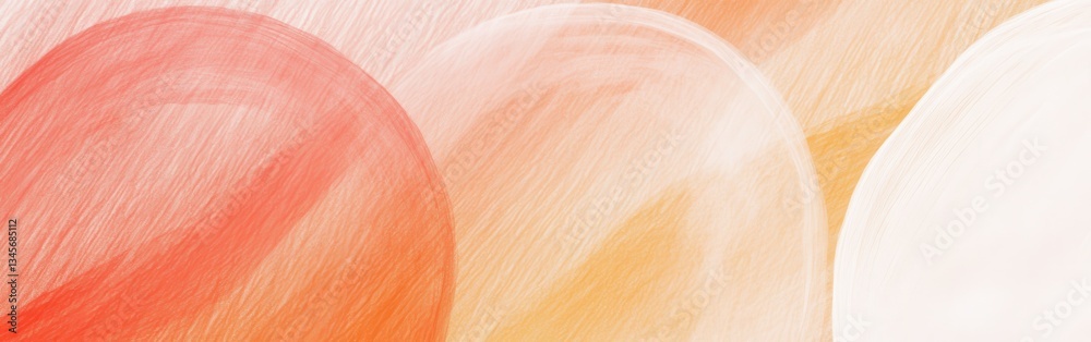 Fototapete minimalist pencil strokes create a vibrant circular pattern in warm tones of orange and yellow with 
