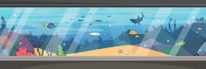 Cute and nice design of Aquarium interior objects vector design