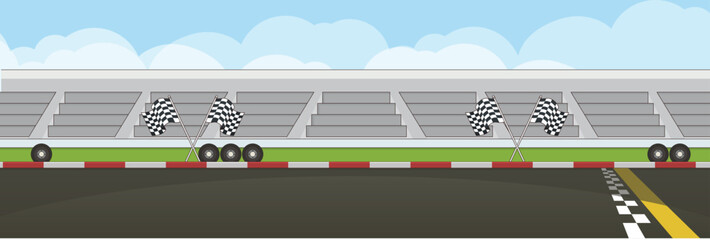 Cute and nice design of Race track interior objects vector design