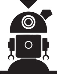 Fototapeta premium Futuristic robot silhouette icon representing technology and creativity 