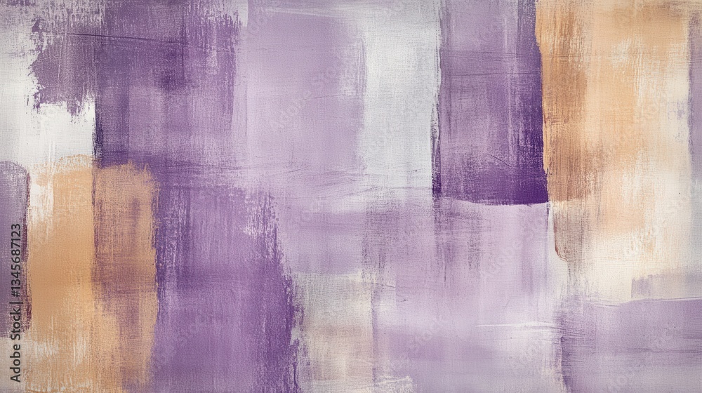 Poster elegant abstract artwork featuring soft pencil strokes and rough edges in purple and beige tones