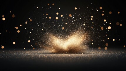 Sparkle and Glitter Particle A burst of glitter particles emanating from a central point, creating a celebratory explosion of light.