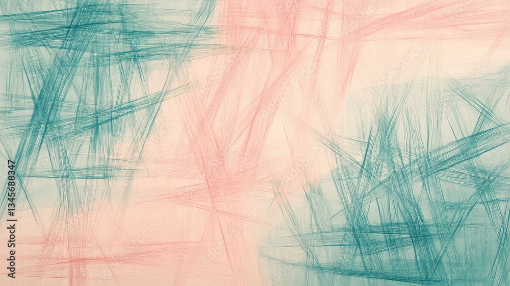 Leinwandbilder elegant pencil strokes create a gradient in muted teal, showcasing a blend of colors on a textured s