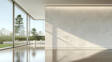 Obraz premium Modern minimalist apartment interior design sunlight