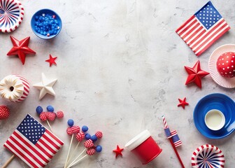 Obraz premium Minimalist 4th of July Sublimation Designs: Red, White, and Blue Patriotic Backgrounds