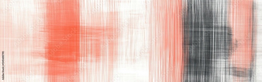 Poster striking coral abstracts with contrasting pencil strokes create a harmonious visual balance for mode