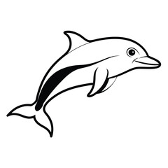 Dolphin silhouette Vector Design.