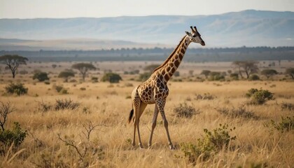 Fototapeta premium Kenya Safari Giraffe Savannah