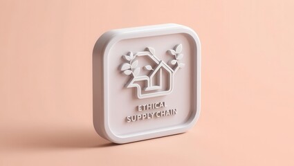 ESG 3D concept. Ethical supply chain logo design on a soft background.