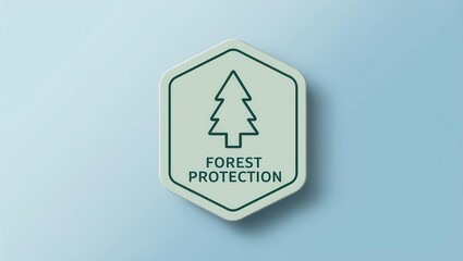 Obraz premium ESG 3D concept. Forest protection badge featuring a stylized tree icon.