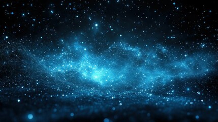 Abstract Blue Nebula Cosmic Space Galaxy Stars