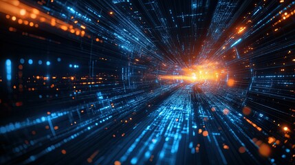 Naklejka premium AI Technology and Work Efficiency: AI technology improving work efficiency and data analysis.