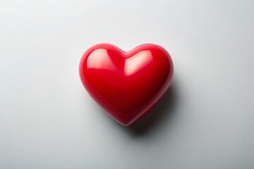 Obraz premium Minimalist Heart Logo Design: Simple Red Heart Shape on White Background