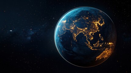Fototapeta premium globe Data Visualization and Analytic Earth with data points and graphs projected onto its surface, data visualization.