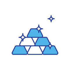 Gold Ingots icon isolated on a white background. Vector illustration.