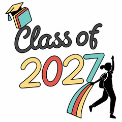 Trendy and Stylish Class of 2027 Digital 