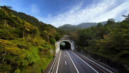 高速道路をくぐるトンネル