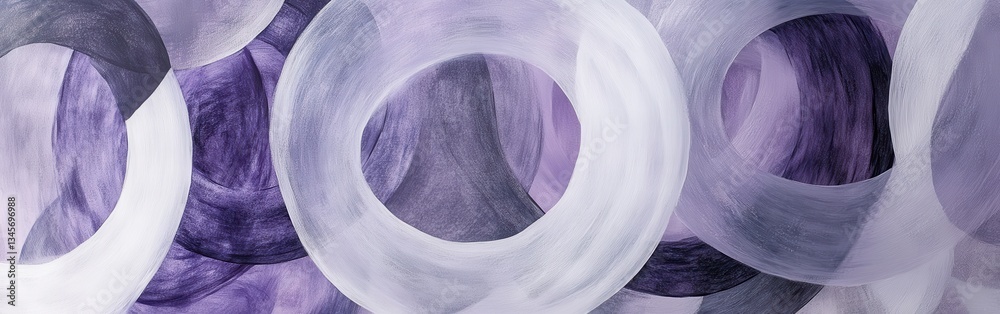 Poster Abstract circular pencil strokes create a harmonious blend of colors in modern art piece