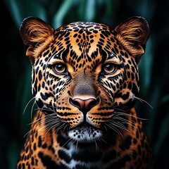 Fototapeta premium Majestic Leopard Portrait for Jungle Background.