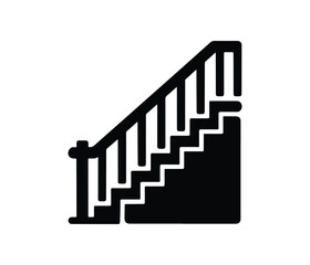 Elegant Staircase Silhouette with Ornate Balustrade. bold silhouette of a staircase with a decorative balustrade.
