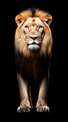 Fototapeta premium Majestic Lion for Dark Background, Portrait.