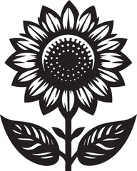 Sunflower Silhouette or Sunflower Vector illustration and Floral iconic art design
