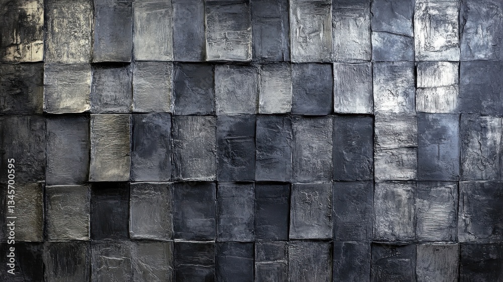 Poster textured charcoal gray background with varied tile patterns creating depth and interest for artistic