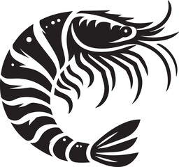 Shrimp silhouette vector illustration
