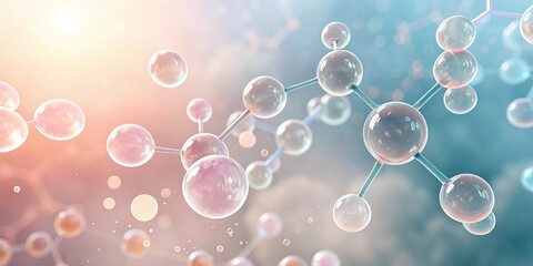 soap bubbles on a pink background
