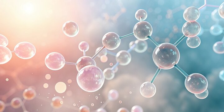 soap bubbles on a pink background
