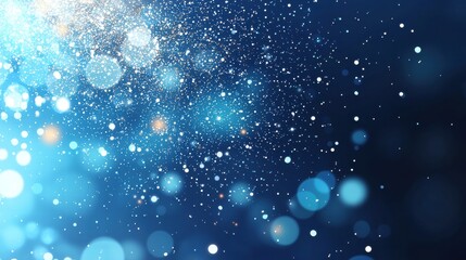 Fototapeta premium Blue Gradient Snowflake Backgrounds Vibrant blue gradient with glowing snowflakes, ideal for digital backgrounds.